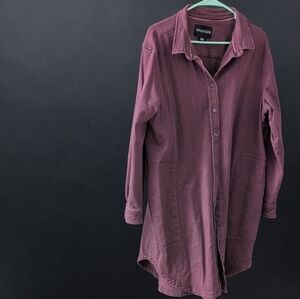 Wildfang Purple Button-Up Dress